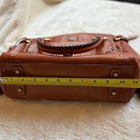 Dooney & Bourke Florentine Leather Satchel Saddle Shoulder Bag Quiet Luxury - Picture 14 of 16